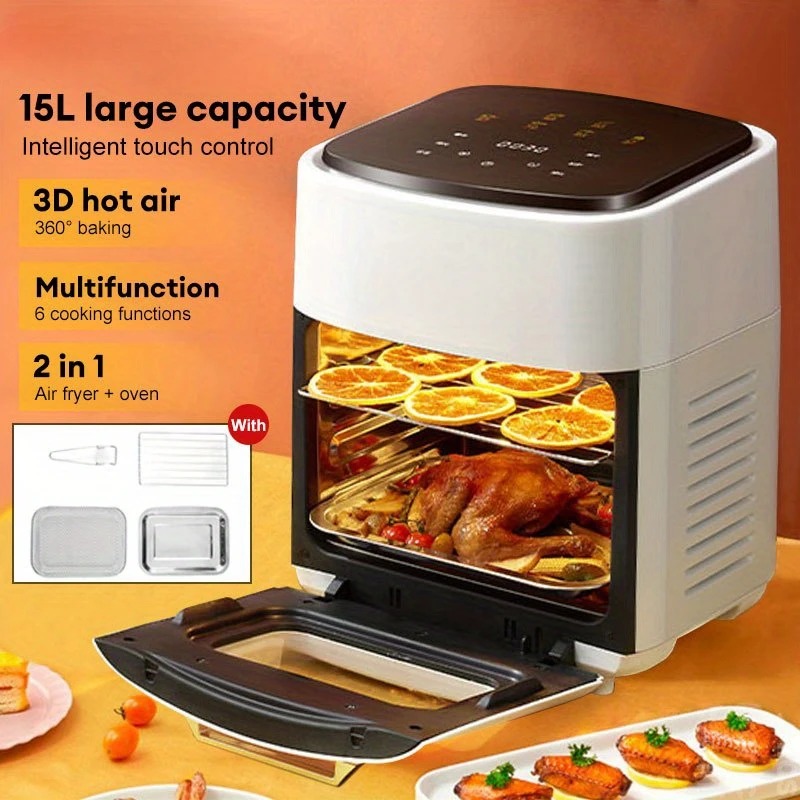Kitchen Appliances Oven - 新型15L大容量キッチン家庭用エアフライヤー スマートデジタルディスプレイ搭載 家庭用オーブン 多機能オイルフリーエアフライヤーオーブン