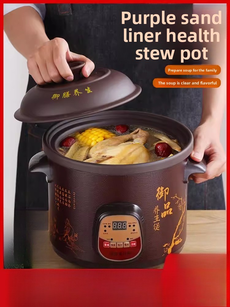 Slow Cooker Ceramic - 全自動2.5～6L電気スロークッカー、セラミック製スープポット、家庭用土鍋、お粥の調理に。