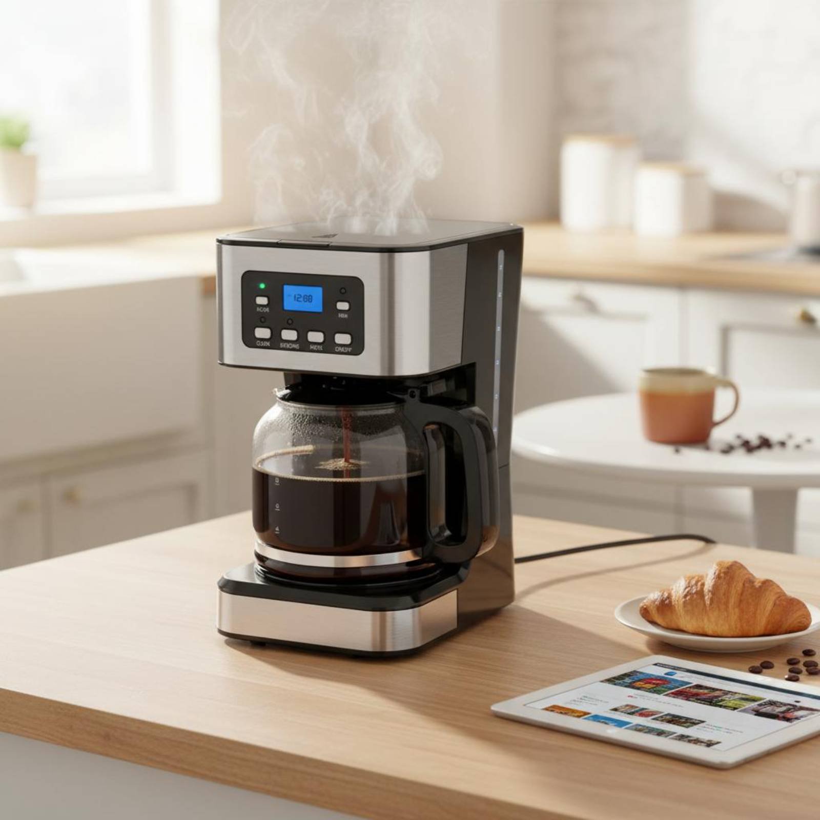 Kitchen Appliances Built In - 自動ポアオーバーコーヒーメーカー 24時間タイマー プログラム可能なコーヒーメーカー キッチン家電 保温機能付き 950Wハイパワー