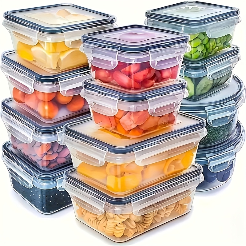 Kitchen Appliances Refrigerators - 8個セットには、4つの容器と4つの蓋が含まれています。気密食品保存容器、キッチン冷蔵庫オーガナイザー、果物、野菜、キャンプ用。
