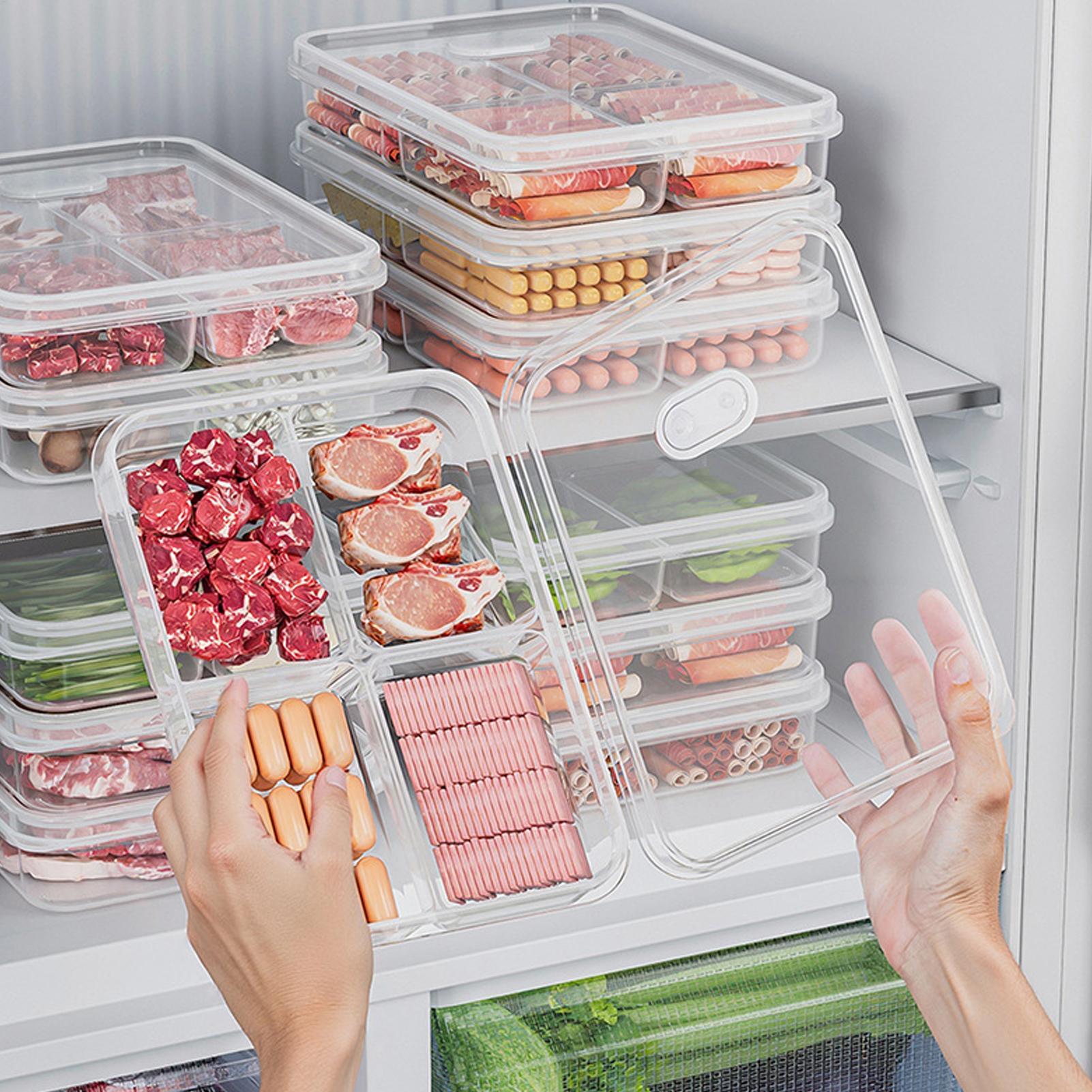 Kitchen Appliances Refrigerators - 1PC 冷蔵庫収納ボックス肉野菜鮮度保持収納ボックス透明食品保存ボックスキッチンオーガナイザーボックス