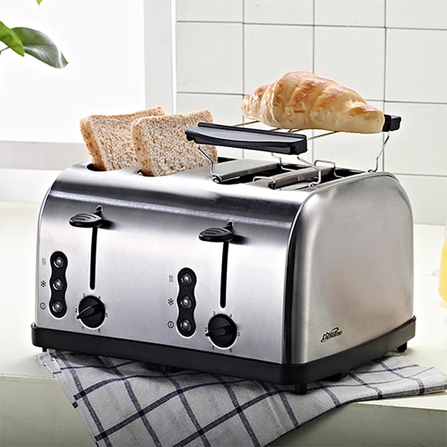 4枚焼き電気トースター＆グリル、家庭用大型プロ仕様ポップアッ - Toaster 4 Slice のレビューと価格