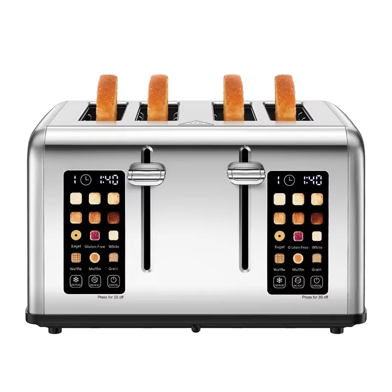 1/2/3/4枚焼きスマートタッチトースター、カラースクリー - Toaster 4 Slice のレビューと価格