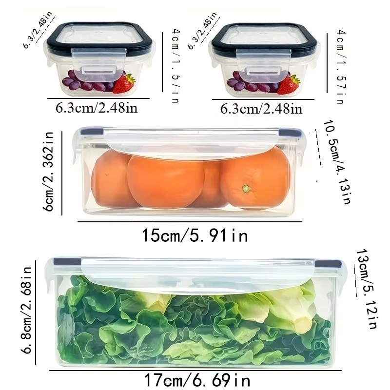 8個セットには、4つの容器と4つの蓋が含まれています。気密食 - Kitchen Appliances Refrigerators のレビューと価格