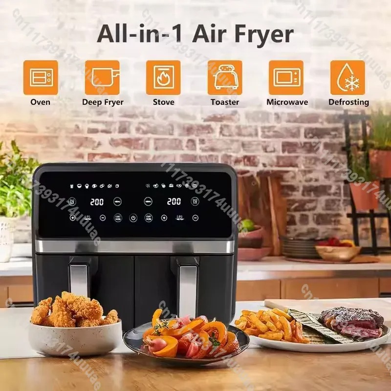8L大容量電気エアフライヤー、ダブルポットと可視窓付き、家庭 - Kitchen Appliances Oven のレビューと価格