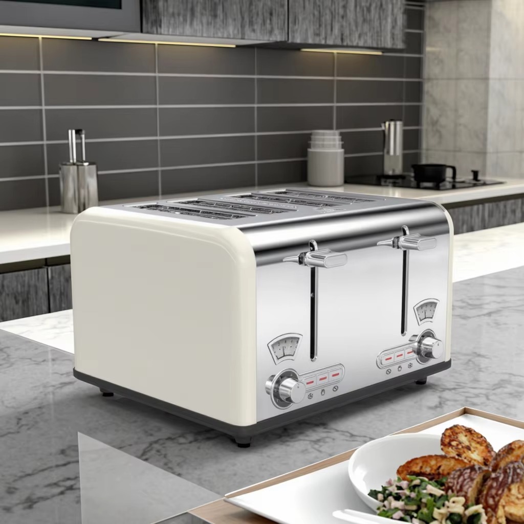 電気式4枚焼きエクストラワイドスロットステンレス製ブレッドト - Toaster 4 Slice のレビューと価格