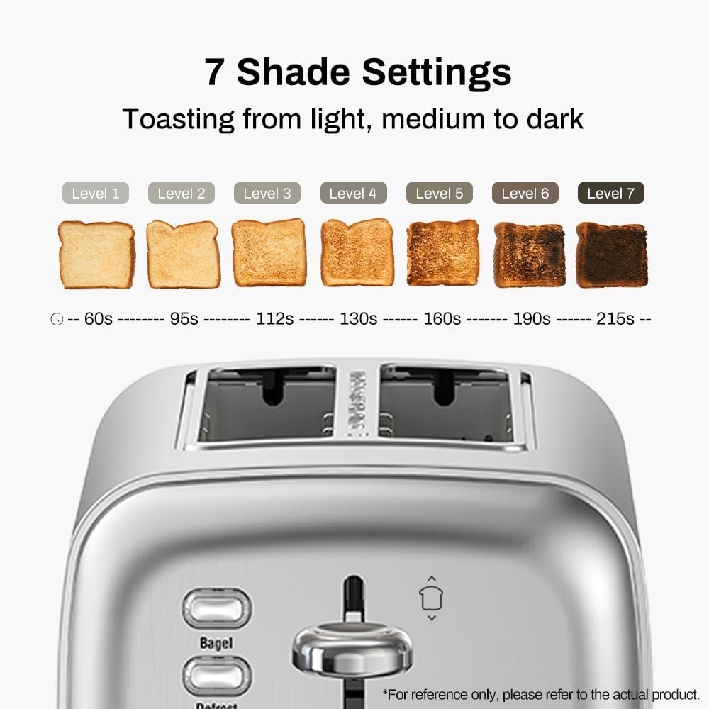 超ワイドスロット2枚焼きトースター 7段階の色焼き設定 4つ - Toaster 4 Slice のレビューと価格