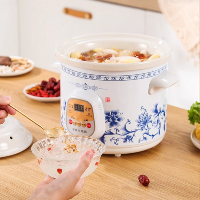 自動電気スープメーカー、シチュー、お粥、デザート用の多機能セ - Slow Cooker Ceramic のレビューと価格