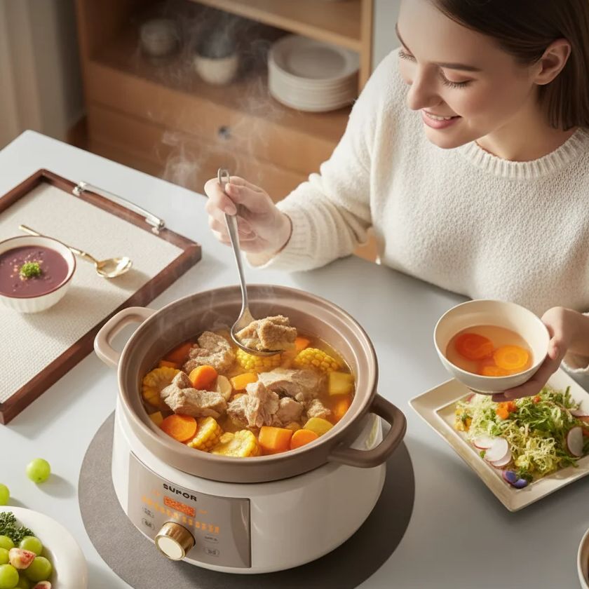 4L セラミック家庭用電気スロークッカー多機能スープポットお - Slow Cooker Ceramic のレビューと価格