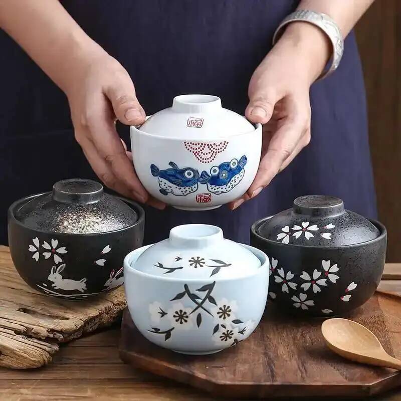 ふた付き日本のセラミック鍋、蒸し卵スープボウル、蒸しカップ、 - Slow Cooker Ceramic のレビューと価格