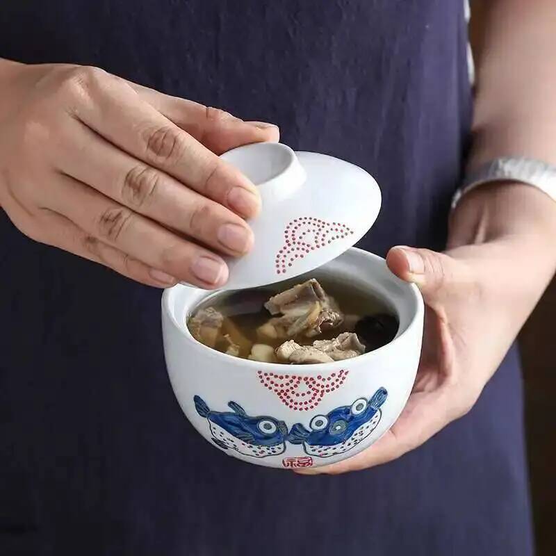 ふた付き日本のセラミック鍋、蒸し卵スープボウル、蒸しカップ、 - Slow Cooker Ceramic のレビューと価格