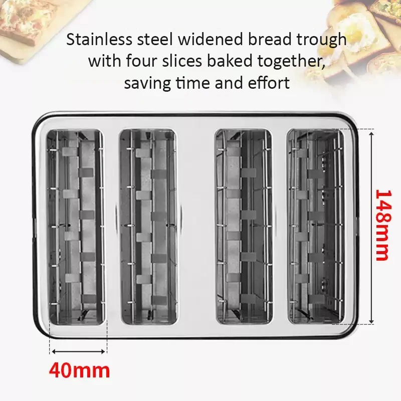 業務用ホテル＆家庭用4枚焼きステンレス製トースター、朝食サン - Toaster 4 Slice のレビューと価格